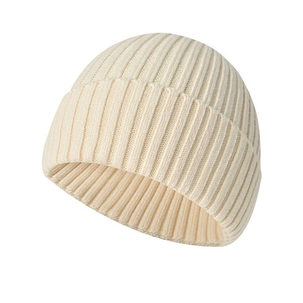 Varm Strikket Hue til Mænd Kvinder Børn Vinter Skull Cap Klassisk Daglig Beige Hat