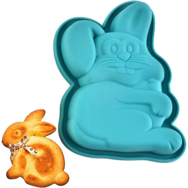 Påskehare Kageform Tærteform, 16 cm Silikone Kageform Bageforme Bageplade til Kage Chokolade Fondant Slik Bageform