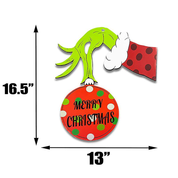 Jouluovi riippuva talonumero Grinch Wreath kodinsisustus Uusi tuote