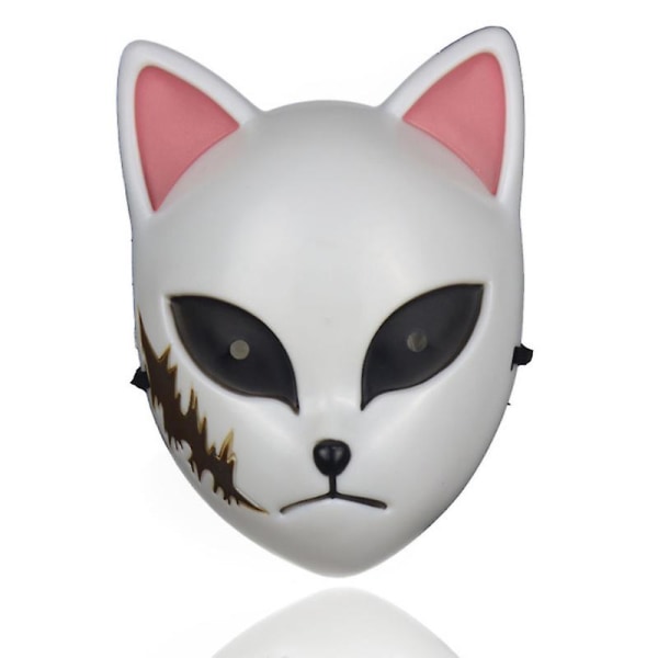 Demon Slayer Mask Kimetsu No Yaiba Fox Mask Halloween Julefest Cosplay Rekvisitter