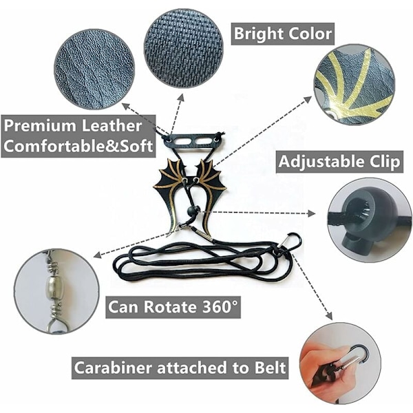 3-i-1 Justerbar Læder Skægget Grib Reptil Sele Med Seje Vinger Til Udendørs Små Kæledyr Til Sikker Gåtur