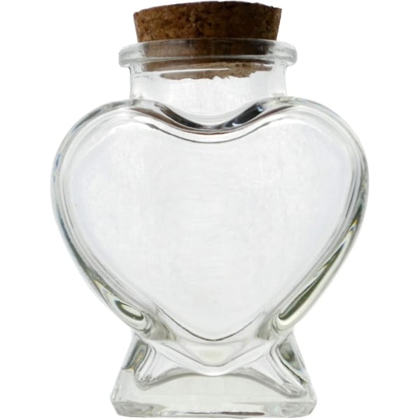 Mini-hjerteform glasflaske Minihjerteglaskrukker Flasker Klare opbevaringskrukker Flaskebeholderflasker Ønskeflaske med kork