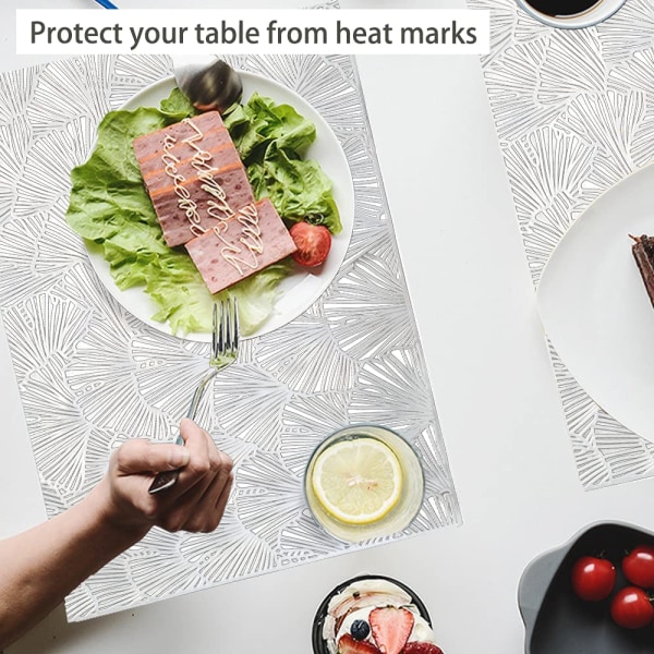 VC fyrkantiga bordstabletter Tvättbara Värmebeständiga halkfria isoleringsmattor Set med 4 för matbord Köksbord