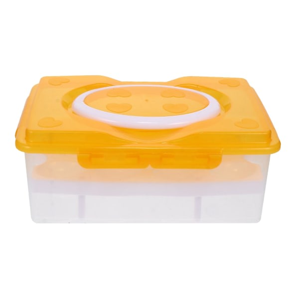 Eggeboks med 24 gitter dobbellags eggoppbevaringsboks Eggeholdere emballasjeboks (24X16.5X10CM, oransje)