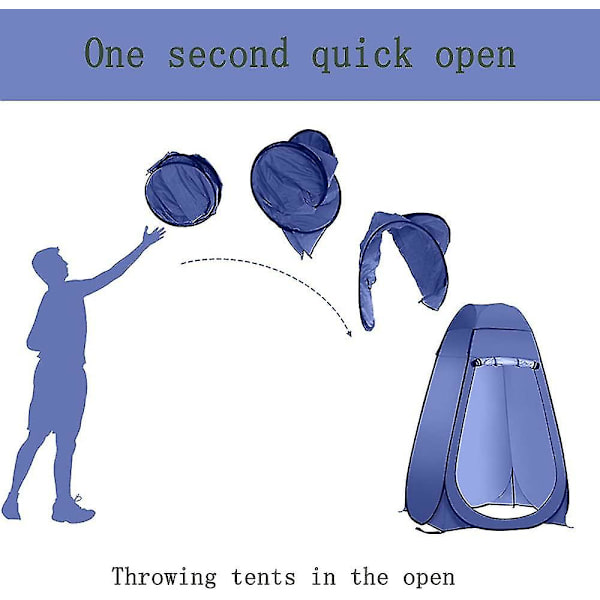 Pop-up telt for utendørs, bærbar dusj for camping, telttoalett, omkledningsrom for utendørs blue