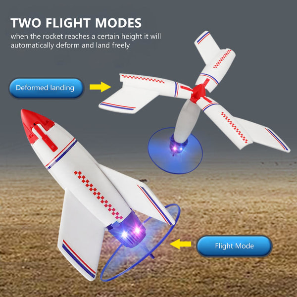 Sähköinen avaruusrakettiase lelu Mielenkiintoinen lentävä lelu valolla lapsille ulkolelut