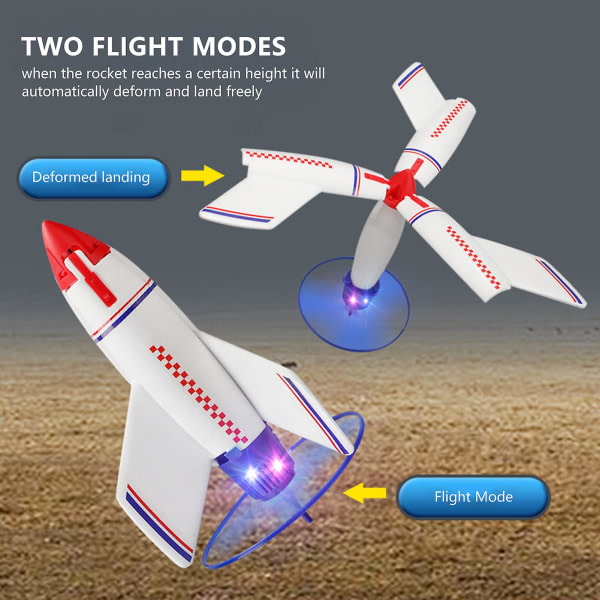 Sähköinen avaruusrakettiase lelu Mielenkiintoinen lentävä lelu valolla lasten ulkoleluihin
