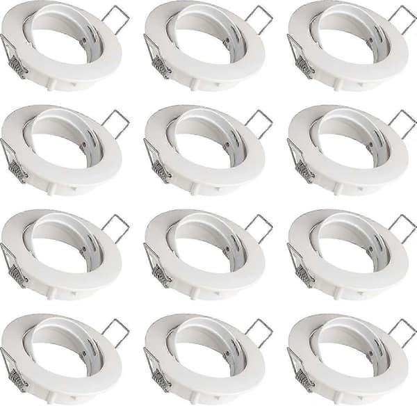 12x Justerbar Downlight GU10 Montering Hvid{AZC}