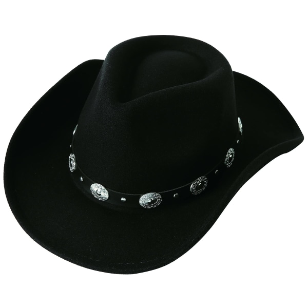 Kvinner Menn Filt Wide Rim Western Cowboy Hats Beltespenne Panama Hat