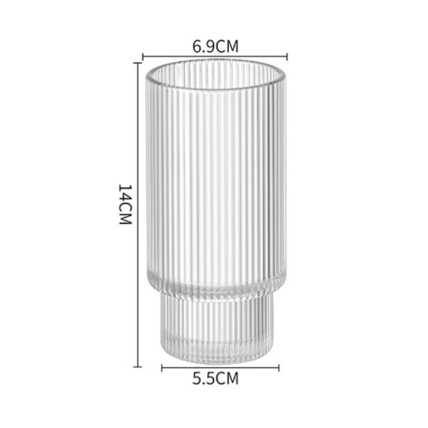 4-pack räfflat glas, 270 ml transparent