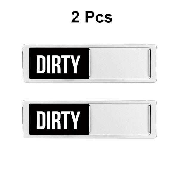 2 kpl Puhdas Likainen -magneetti kyltti Silver