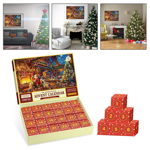 Pussel-Adventskalender 2023 - Julpusselbitar i en kalender C one-size