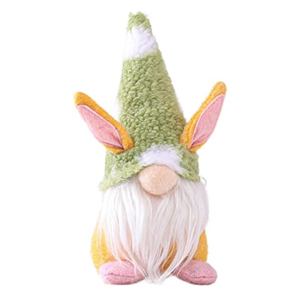 Påske Gnome dukkedekorasjon, håndlaget grønn ansiktsløs dukke Dverg nisse skrivebordsdekor, søt plysjdukke påskestue hjemmeinnredning