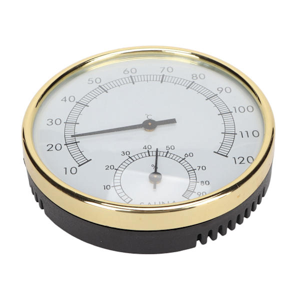 Bastu Termometer Väggmonterad Tydlig Skala Fysisk Induktion Rostfritt Stål Hygrometer_xx
