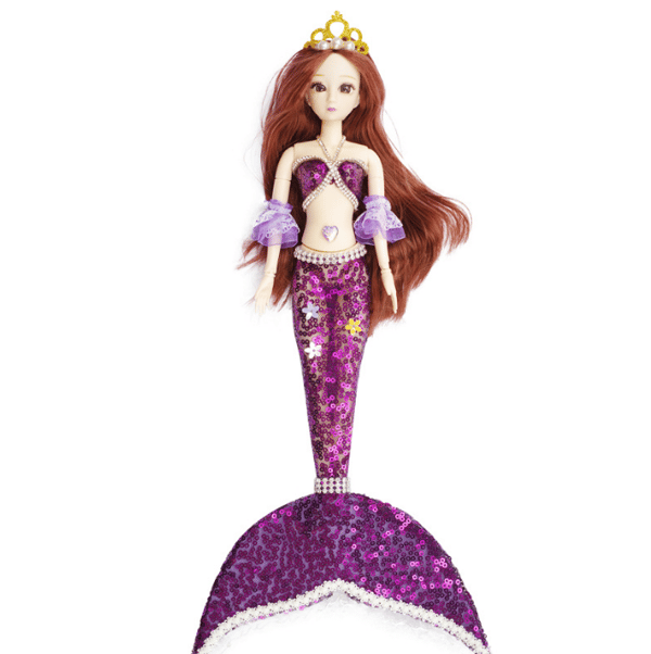 Barbie havfrue leker med paljetter purple