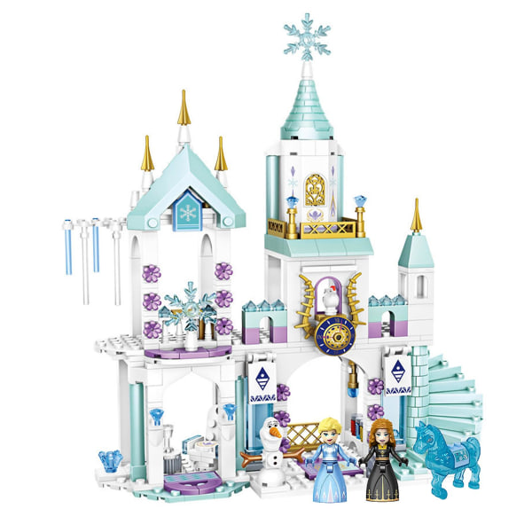 365 stk Elsa Castle For Girl Saml DIY-legetøjsbyggesæt ABS Film Frozen Gave Ny