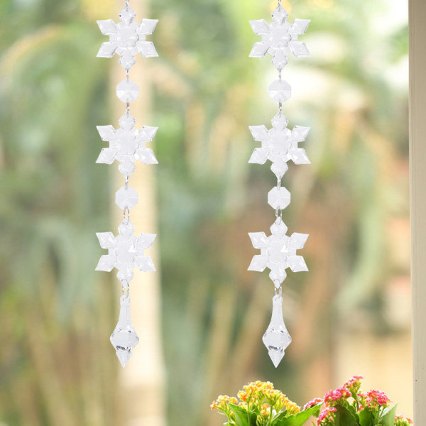 10 kpl Snowflake Crystal Chains, DIY Lasi Riippuva Strand ikkuna
