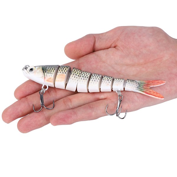13,7 cm Plastik Fiske Hard Bait 8 Sektioner Synkende Wobbler Kroge Grej til Bass (JM034-1)