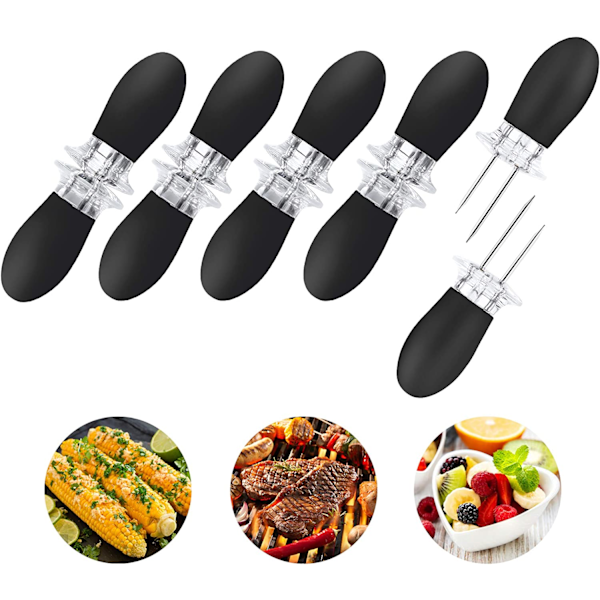 10 stk / 5 par maiskolbeholdere, maisgafler i rustfritt stål for grilling