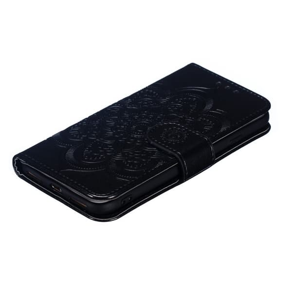 Compatible with iPhone 7/8/SE (2020/2022) - Mandala Wallet Case - Black Black Black Svart