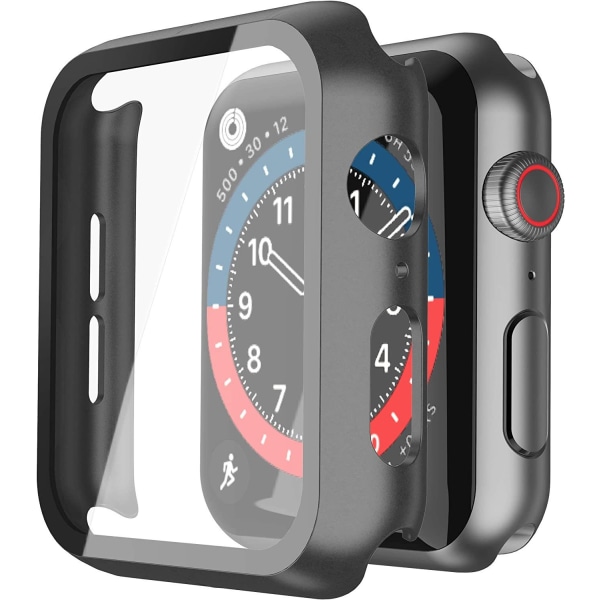 Svart hårdskal skärmskyddskompatibel 2-pack, Apple Watch