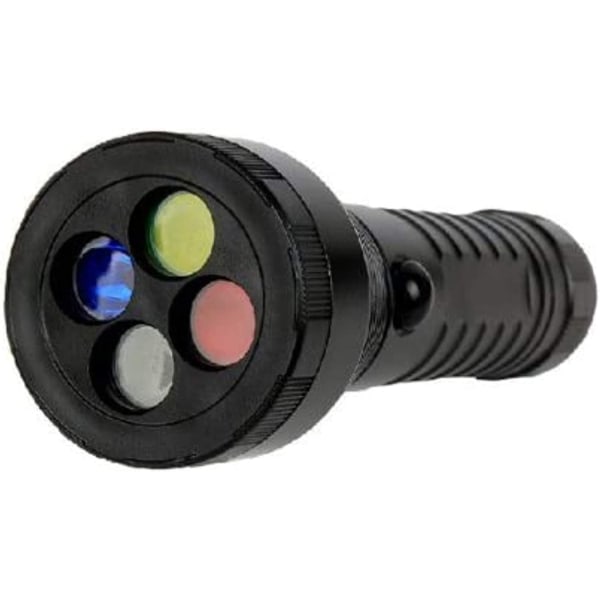 LED-ficklampa ficklampa, multifunktionsfilter med 4 färger, arbetsljus för nödjärnvägssignal, 3 lägen starkt ljus/lågt ljus/blixt