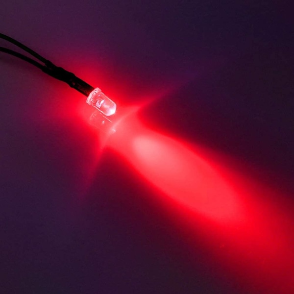 20 x 3mm lysdioder med 20cm kabel DC 12V LED färdiga monteringsringar plast (varmvit) (santanxing) rode