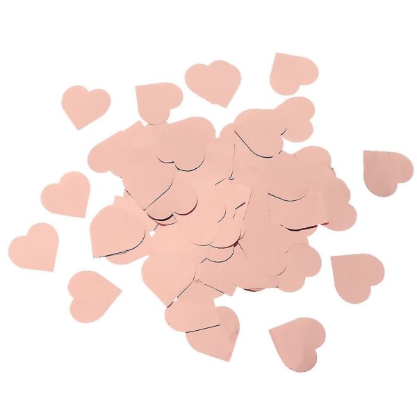 25 g metallisk hjerte konfetti drys bryllup dekoration 2,5 cm rosa guld