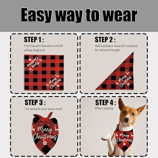 Julehund Bandana, Hundeskål, Hundestilbehør Trykt Slips