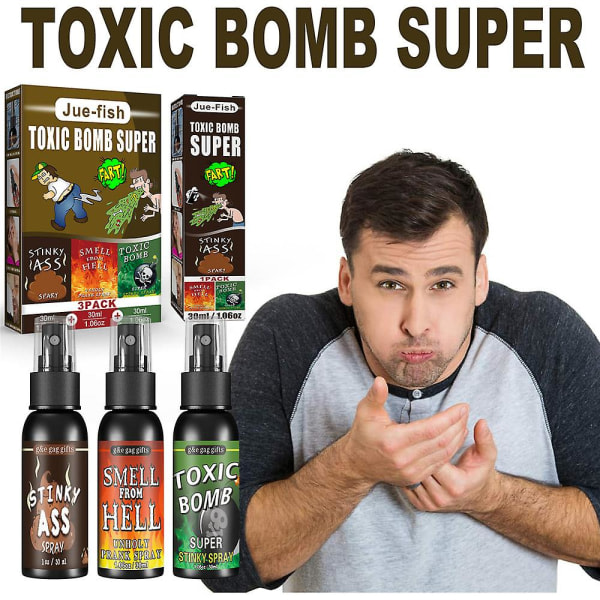 30ml Stinkande Röv Fis Spray Extra Stark Stink Rolig Roliga Prank Gag Halloween Gåvor 2st Bomb Lukt