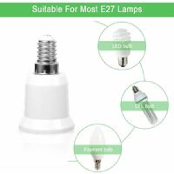 Lampbasomvandlare, E14 till E27 Sockeladapter Sockelomvandlare Adapter Lamphållare Adapter, 15 st