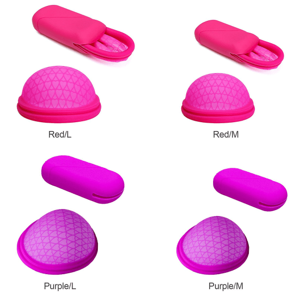 Elastic mensskiva menstruationsskiva kvinnlig läckagesäker menskopp af silikon, 100 % ny lilla Purple L