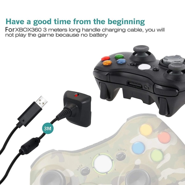 Genopladelig gamer-controller udskiftning af batteriopladningssæt, kompatibel med Xbox 360