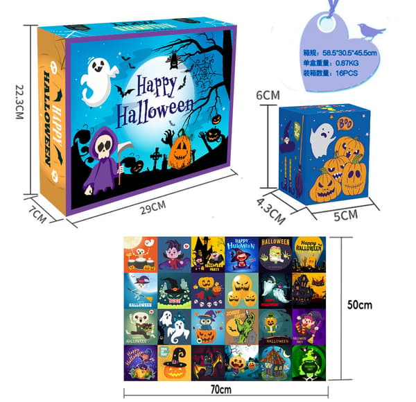 Halloween Puslespil Spøgelse Græskar Heks Papir DIY Pædagogisk Legetøj til Børn Halloween puzzle set