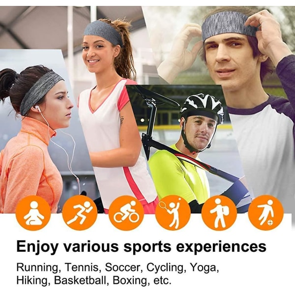 3 st/pack för kvinnor och män Träningspannband, halkfria Andningsbara Slitband för Yoga Fitness Träning Tennis Löpning