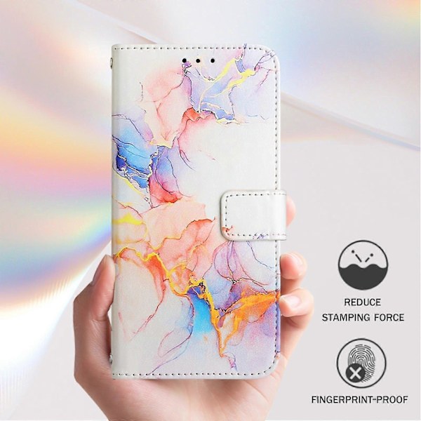 Marmor Skinnveske for TCL 501 Galaxy Marble White