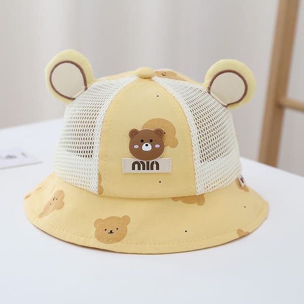 Koreansk stil børne bjørnefiskerhat, forår og sommer blue 48cm