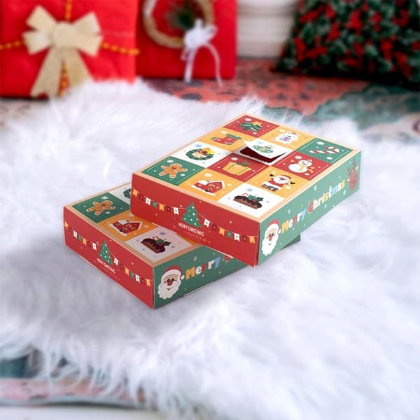 5 st/set Kreativa julklappsaskar 12-rutiga överraskningspresentaskar Julklappsaskar med finger-julaskar för presenter