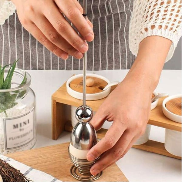 Egg Topper, Egg Cutter festet med holdbar skrue i rustfritt stål