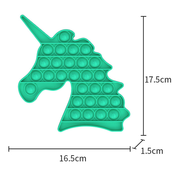 Pop It Fidget Toy-Flera färger Stress Sensory Toy Kid Gam Green - Unicorn