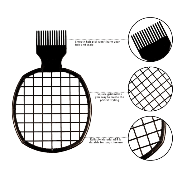 2 st Twist Combs, Hår Svamp Borste Uppgraderad Twist Kam, Bättre Än Hår Svamp för Män Kvinnor Lockar(Svart)