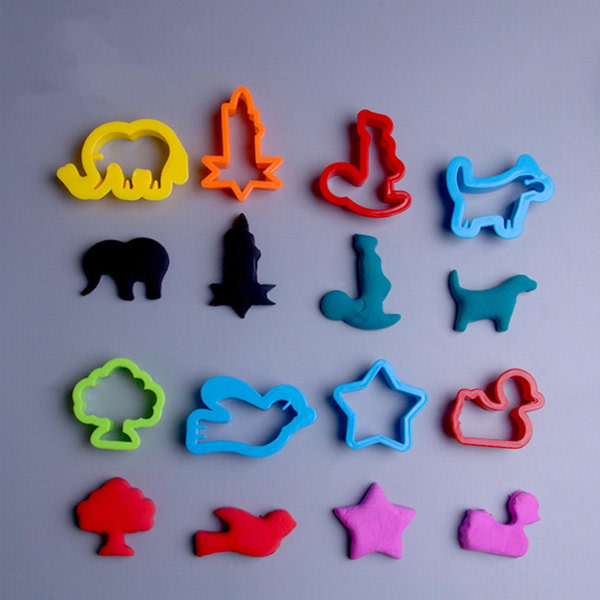 26 stykker plastinverktøy Leiretilbehørsett Diverse former Ruller Kuttere Pedagogisk gave til barn Tilfeldig farge
