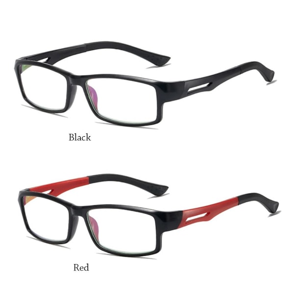 Anti-Blå Lys Læsebriller Firkantede Briller BLACK Sort Black Strength 400