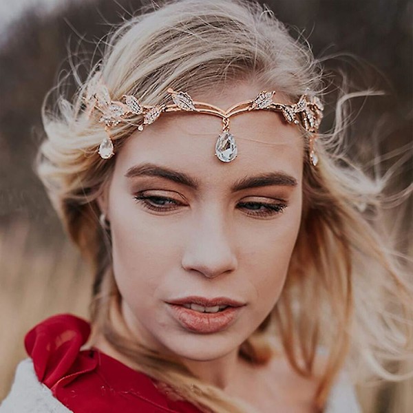 Tiaraer og kroner for kvinner, bryllupstiara for brud, fekrone, bladfe-kostymehodebånd, prinsessehårtilbehør, stil 1 style 3