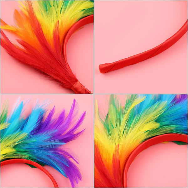 Fargerik fjær hodebånd Fascinator pannebånd Cosplay hårbøyle Karneval Fest hodeplagg til påskedag