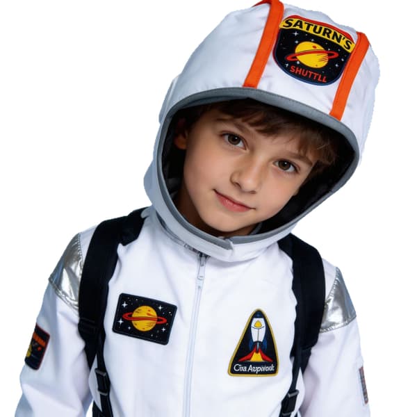 Astronaut-rumdragt kostume til børns rollespil og udklædning bodysuit + backpack 110cm