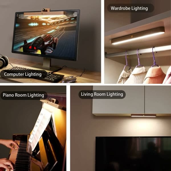 LED kylpyhuonepeili 4W USB ladattava kevyt puinen kaappi Light Touch Himmennettävä langaton valo Kylpyhuonepeili lämmin valkoinen yövalo meikkivalo