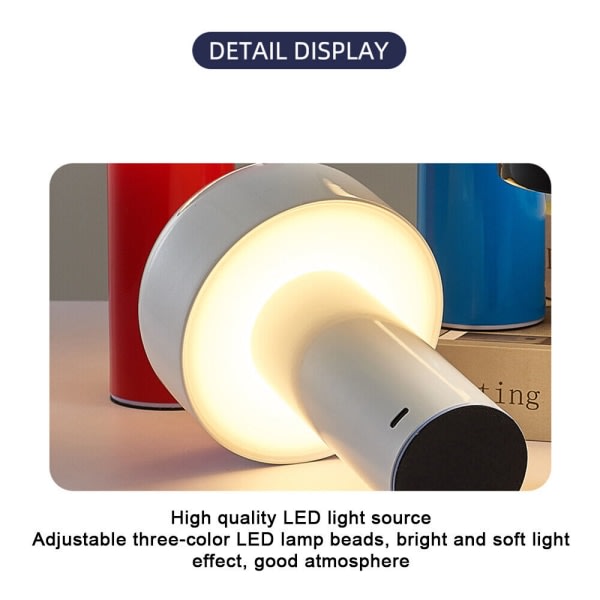 Led Kreativ Svampe Genopladelig Bordlampe 3w 3 Lys white
