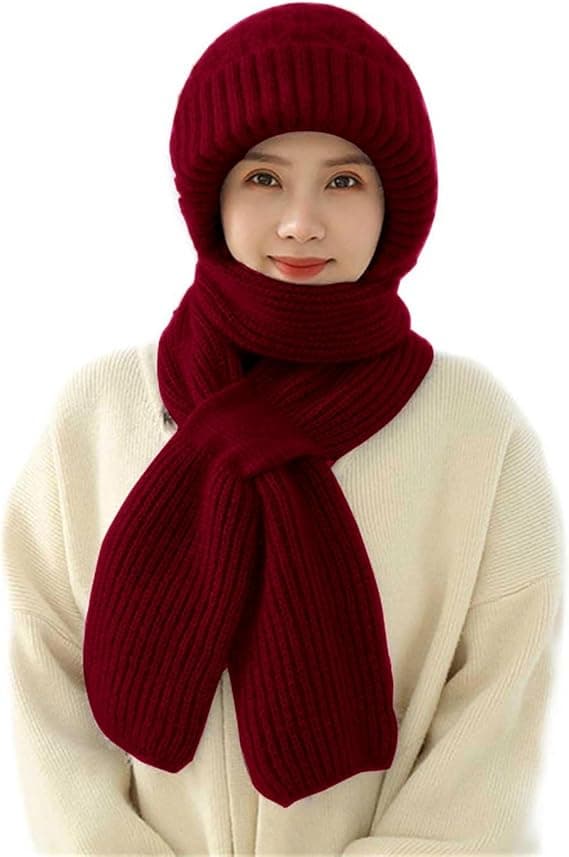 Varm Strikket Halstørklæde Hue Combo Til Kvinder Vinter Ørebeskyttelse Moderigtig Beanie Hue