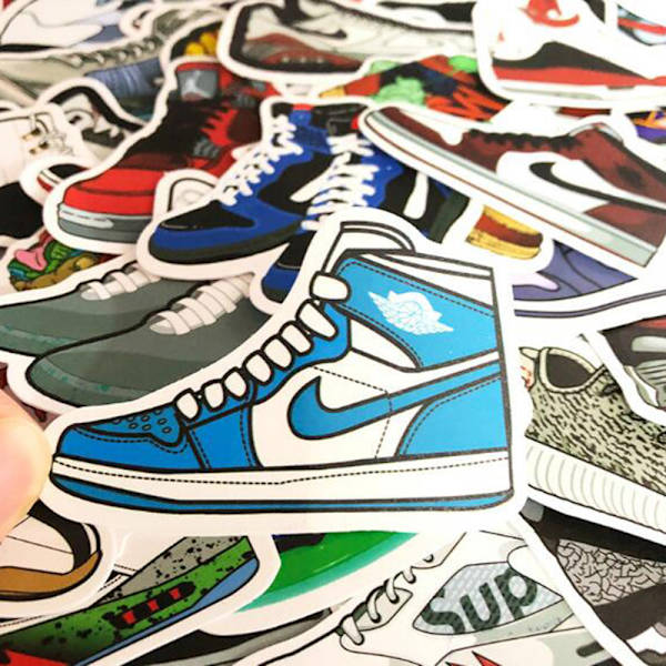 50 stk Jordan Sneaker Tide Sko Klistremerker Vanntette for Laptop
